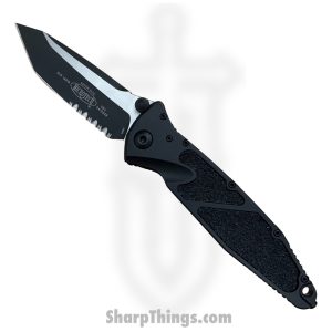 Microtech - 161-2T - Socom Elite P/S - Folding Knife - Tanto - Aluminum with Textured Inserts - Black