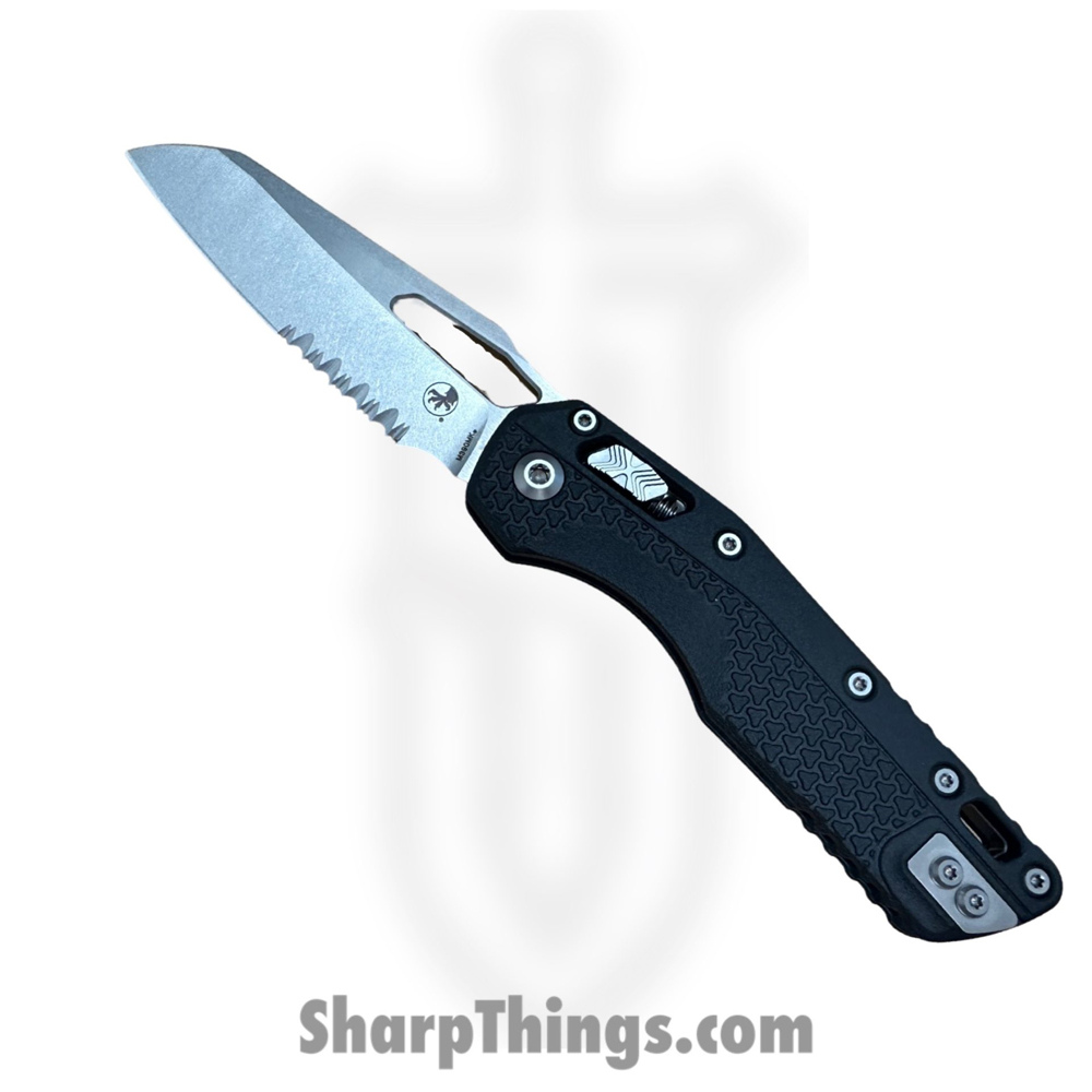 210T-11PMBK_1. Microtech - 210T-11PMBK - MSI® RAM-LOK Tri-Grip - Folding Knife - M390MK SW Wharncliffe - Injection Molded Polymer - Black - Image 1