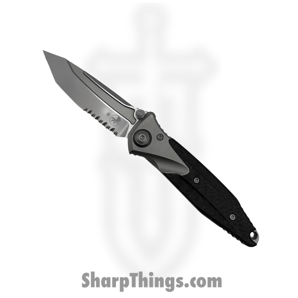 261M-8CFTI_1 Microtech - 261M-8CFTI - Socom Bravo Mini - Folding Knife - Bead Blasted P/S Tanto - Titanium with Carbon Fiber Scales - Bronze - Image 1