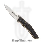 Browning - 320139BL - Black Label Finish Line - Assisted Open Knife - 440A SS Satin Drop Point - G10 - Black