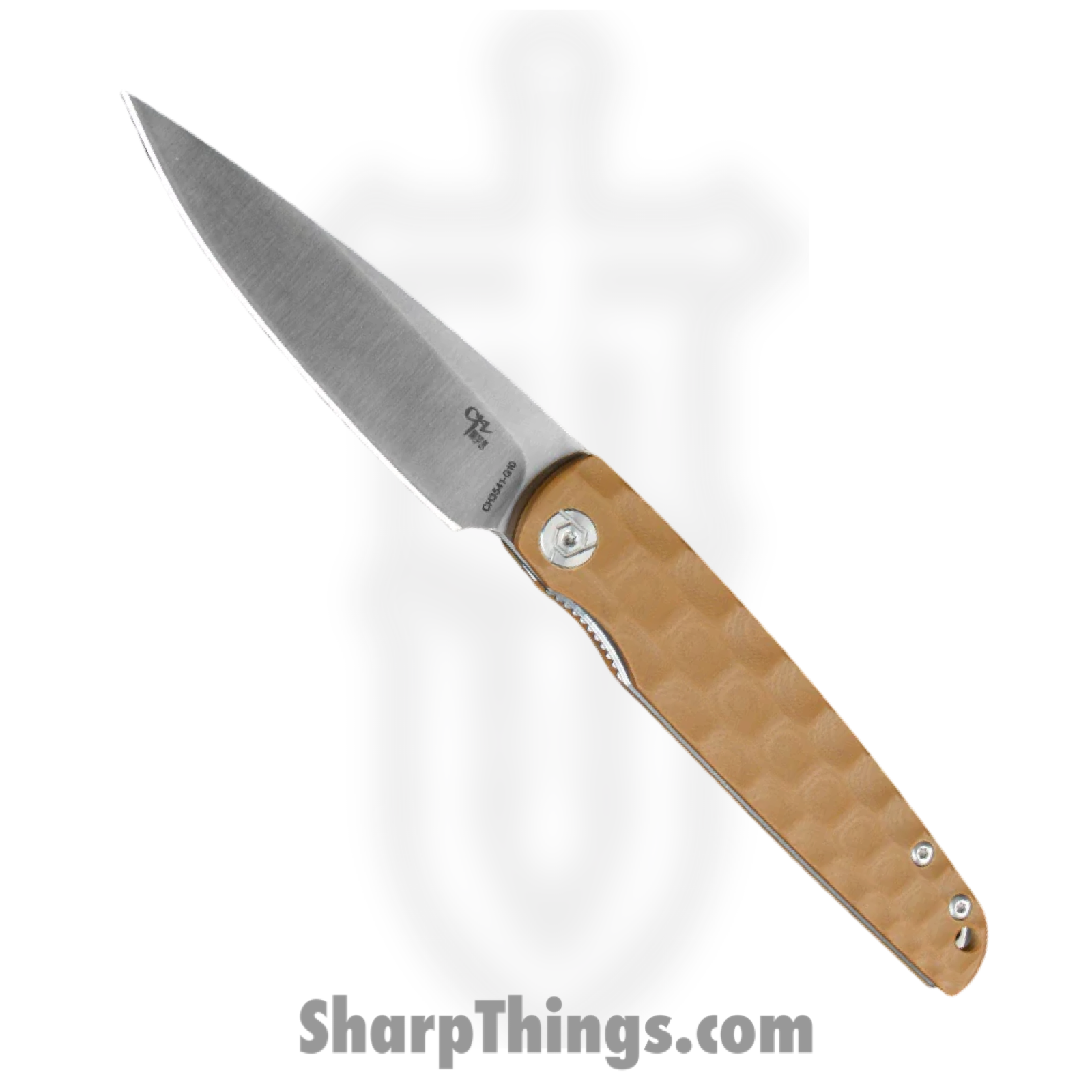 3541G10BN_1 CH Knives - 3541G10BN - Tactical - Folding Knife - D2 Satin Spear Point - G10 - Brown - Image 1