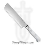 Lamson - 69943 - 7" Premier Forged Nakiri Knife with Kullenschliff Edge - 4116 Polished - Acrylic - Ice