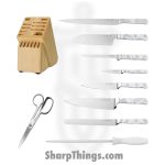 Lamson - 69984 - 10 Piece Premier Forged Knife Light Maple Block Set - 4116 Polished - Acrylic - Ice