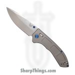 Benchmade - 748 - Narrows - Folding Knife - M390 Stonewash Drop Point - Titanium - Natural