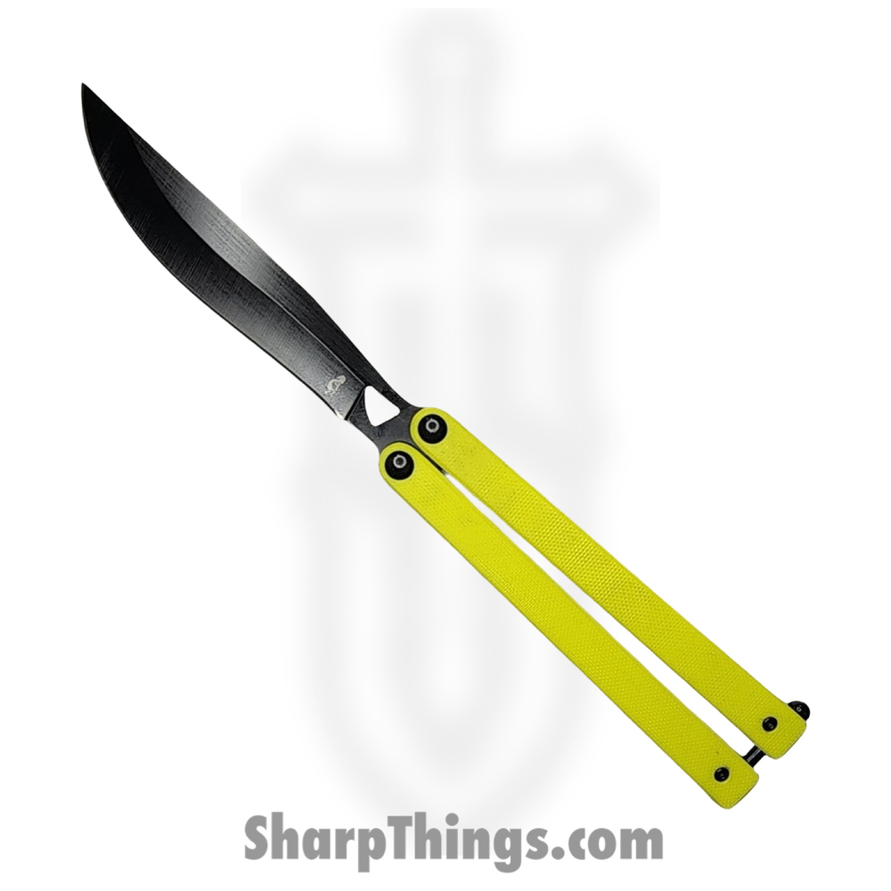 BK166_1 VOC - BK166 - Butterfly Knife - Balisong - 440 SS Coated Drop Point - G10 - Yellow - Image 1