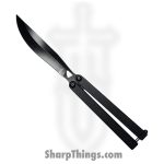 VOC - BK178 - Butterfly Knife - Balisong - 440 SS Coated Drop Point - G10 - Black
