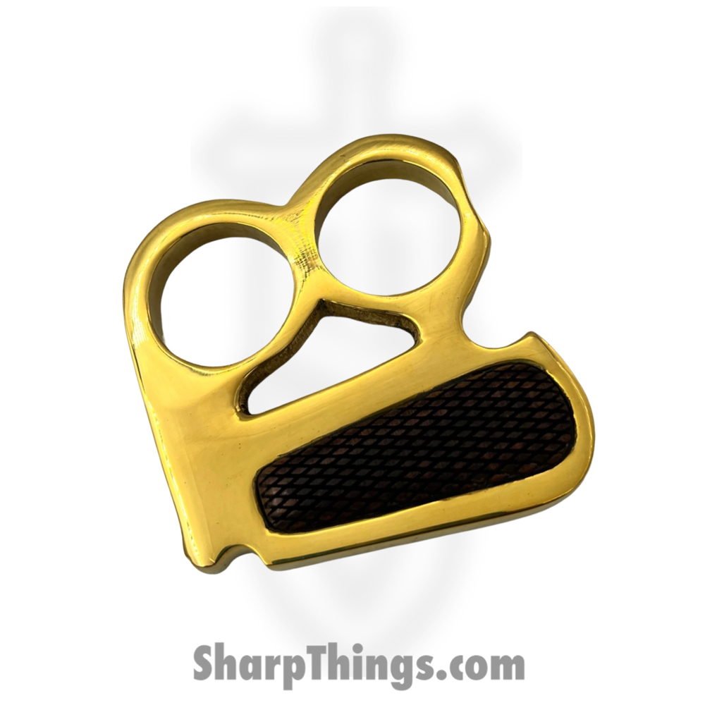 BR-249-COLT_1 PTC - BR-249-COLT - Knuckle with Real Wood Insert - Brass Wood - Gold Black - Image 1