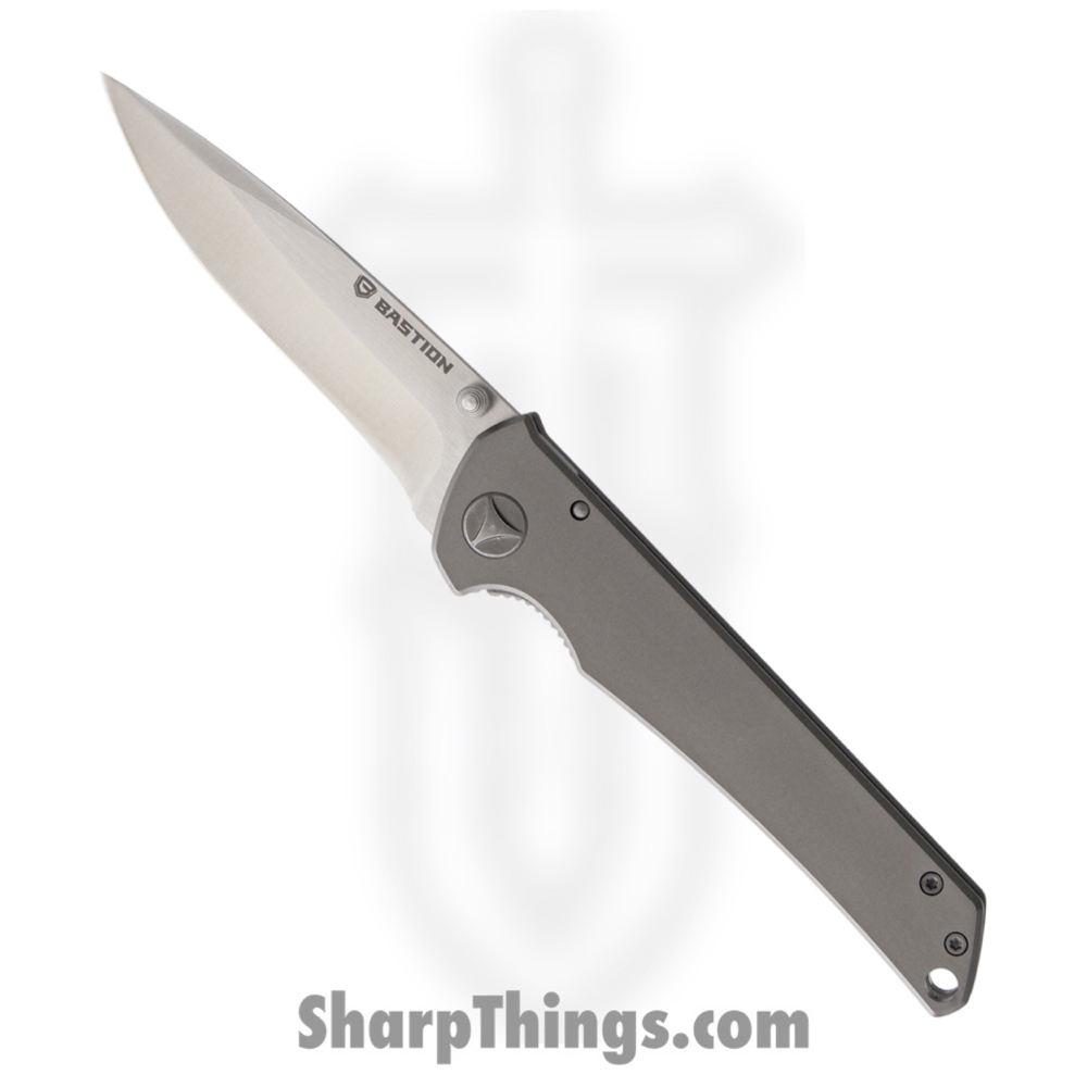 BSTN10_1 Bastion - BSTN10 - Partizan - Folding Knife - D2 Stonewash Drop Point - Titanium - Gray - Image 1