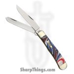 Case Cutlery - CA9254STAR - Trapper - Folding Knife - Stainless Polished Clip/Spey - Corelon - Red White Blue
