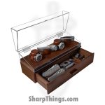 Holme & Hadfield - CD-WT-0749-1 - The Combo Deck - Knife and Watch Showcase - Wood Acrylic - Walnut
