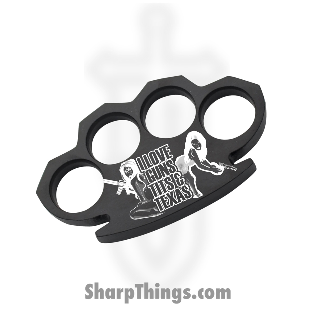 CI-300-BK-GTT_1 PTC - CI-300-BK-GTT - I Love Guns Texas Steam Punk Paper Weight - Steel - Black - Image 1