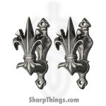 VOC - CN203308 - Fleur de lis Holder Set - Cast Metal - Silver