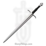 Cold Steel - CS88HS - Competition Cutting Sword - Fixed Blade Knife - 1055 Carbon Polished - Leather Wrapped Wood - Black