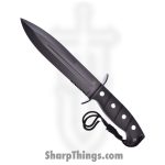 Frost Cutlery - FTX1456BLK - Tac Xtreme - Fixed Blade Knife - Stainless Black Spear Point - Rubber - Black