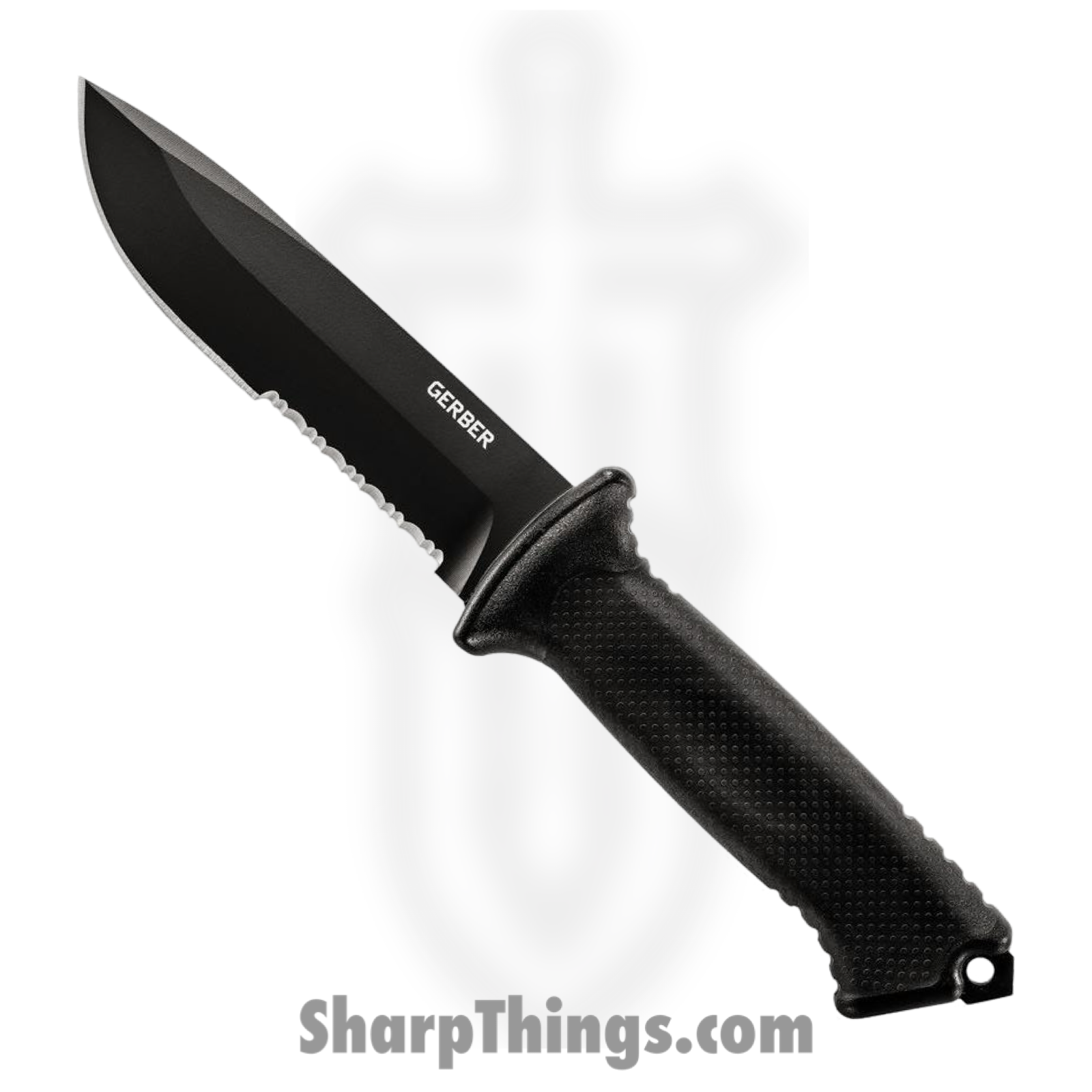 G1121_1 Gerber - G1121 - Prodigy - Fixed Blade Knife - 420 HC Coated Drop Point - Rubber - Black - Image 1
