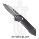 Gerber - G1637 - Highbrow - Assisted Open Knife - 7Cr17MoV Satin Drop Point - Aluminum - Grey