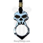 VOC - KN-04-SL-L - Lanyard Necklace One Finger Skull Knuckle Keychain - Silver