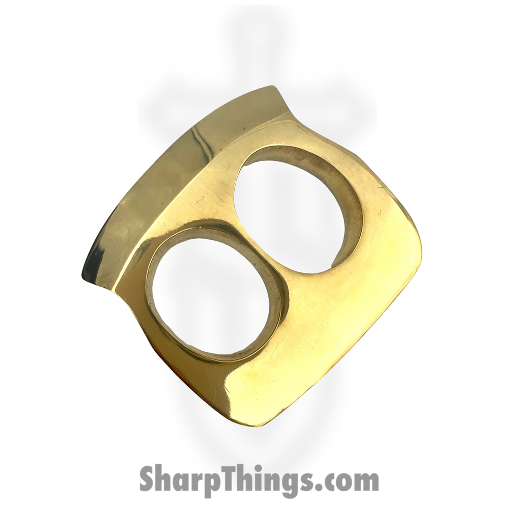 KNB-08_1 VOC - KNB-08 - Real Brass Knuckles 2 Fingers - Gold - Image 1