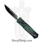 VOC - OTF144 - Large Leaves Knife - OTF Auto - 440 SS Two Tone Drop Point - Aluminum - Black/Green