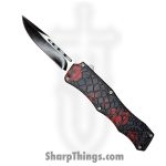 VOC - OTF215 - Medium - OTF Auto - 440 SS Two Tone Drop Point - Aluminum - Black/Red
