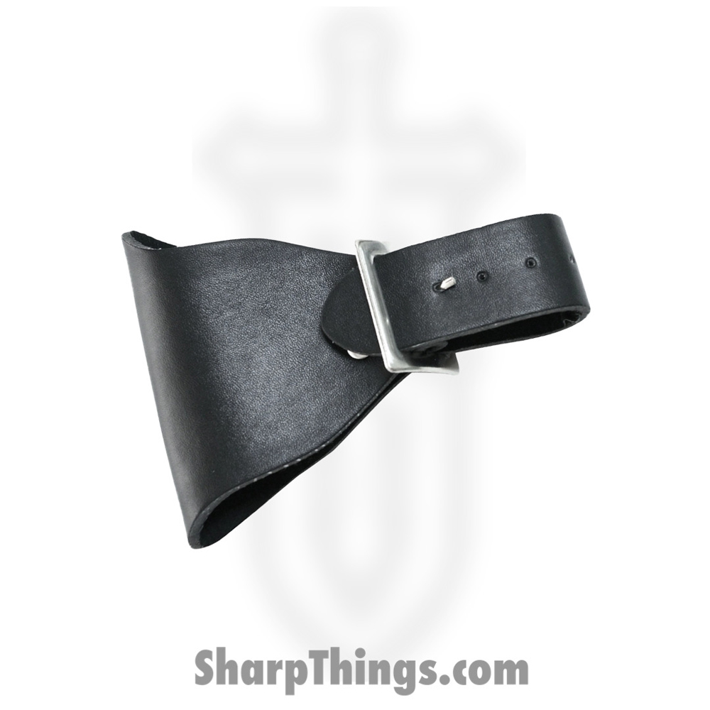 PK-6184_1 BladesUSA - PK-6184 - Universal Leather Sword Frog - Black - Image 1