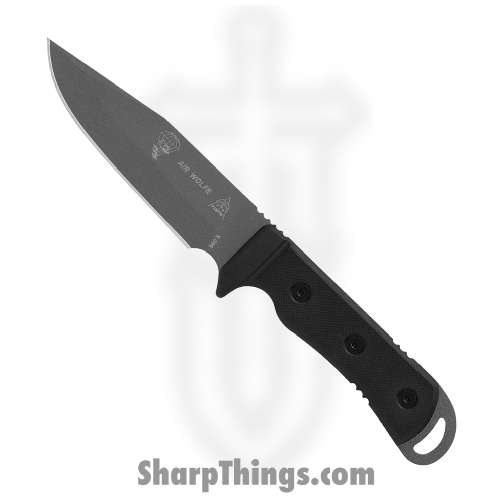 TPAIR01_1 Tops - TPAIR01 - Air Wolfe - Fixed Blade Knife - 1095 HC Coated Clip Point - G10 - Black - Image 1