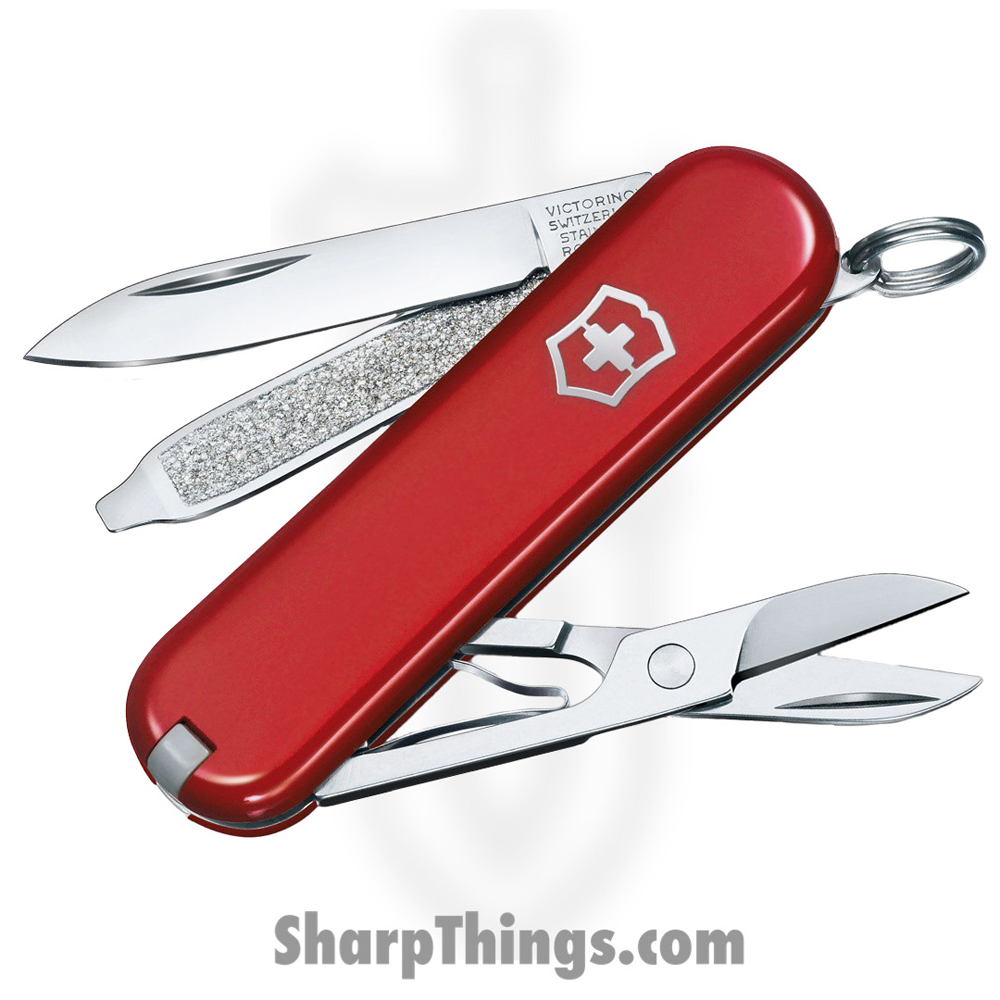 VN06223G_1 Victorinox - VN06223G - Classic SD Style Icon - Folding Knife - Stainless Polished Multi Tool - ABS/Celidor - Red - Image 1