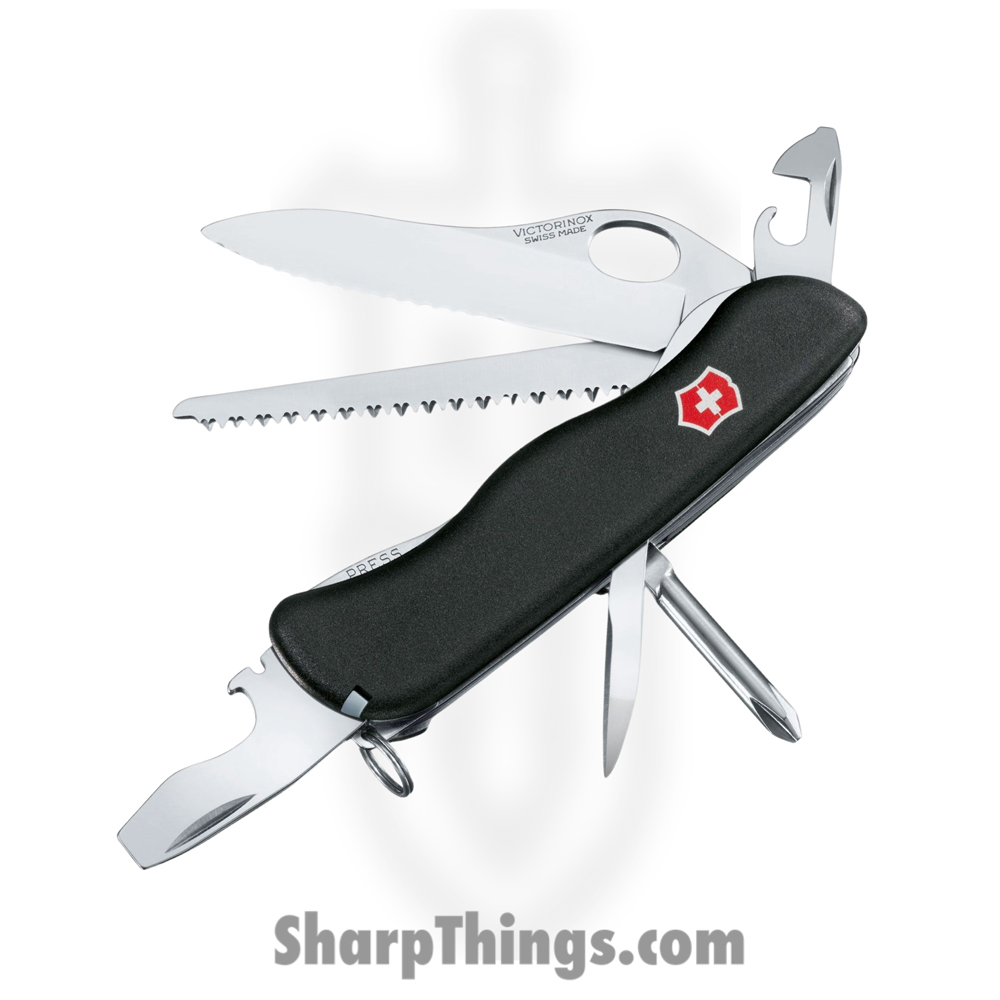 VN08463MW3033X1_1 Victorinox - VN08463MW3033X1 - One Hand Trekker - Stainless Polished - ABS/Celidor - Black - Image 1