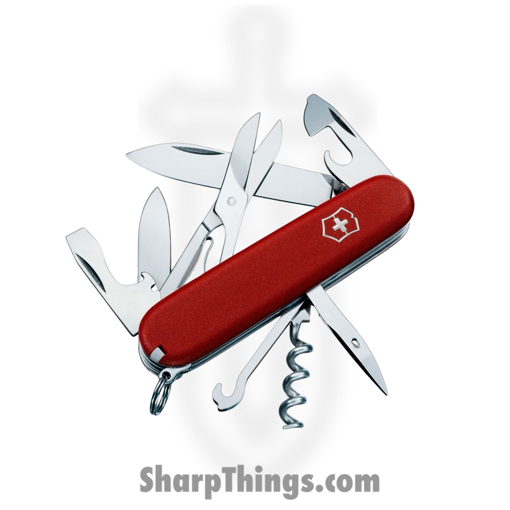 VN13703033X1_1 Victorinox - VN13703033X1 - Climber - Folding Knife - Stainless Polished Multi - Celidor - Red - Image 1