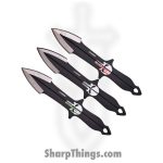 Z-Hunter - ZB0893 - Thrower Set - Fixed Blade Knife - Stainless Two-Tone Black Matte - Stainless - Black