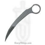 Microtech - 215-10APS - Feather - Fixed Blade Knife - D2 Apocalyptic Stonewash Hawkbill - D2 - Gray