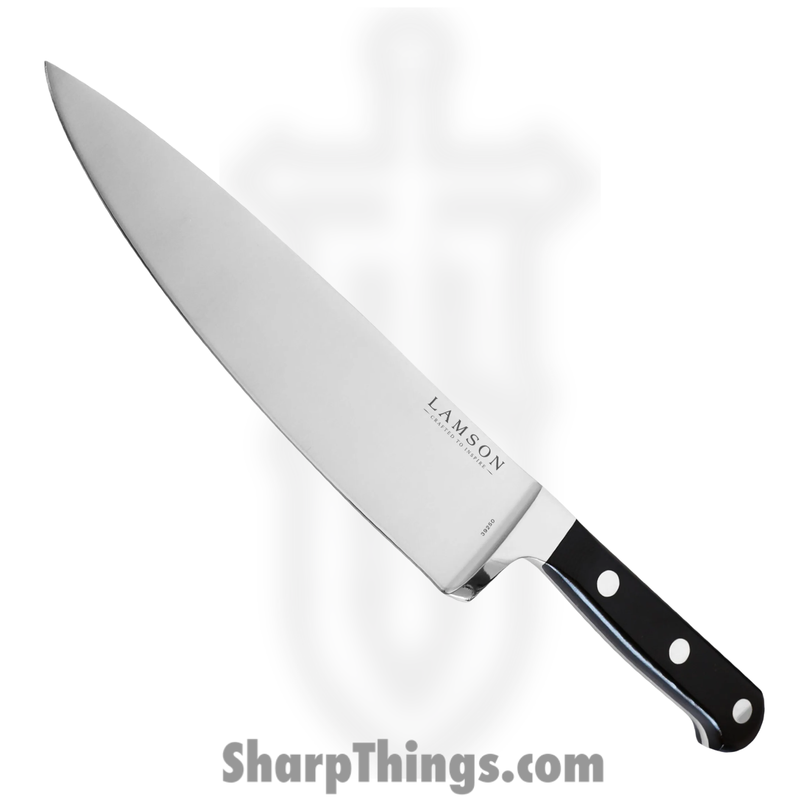 39250_1.png Lamson - 39250 - Premier 8" Forged Chef's Knife - 4116 SS Polished - G10 - Midnight Black - Image 1