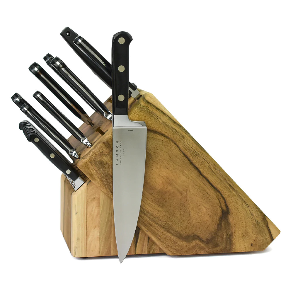 39295_1.jpg Lamson - 39295 - 20 Piece Premiere Forged Knife Natural Walnut Block Set - Midnight - Image 1
