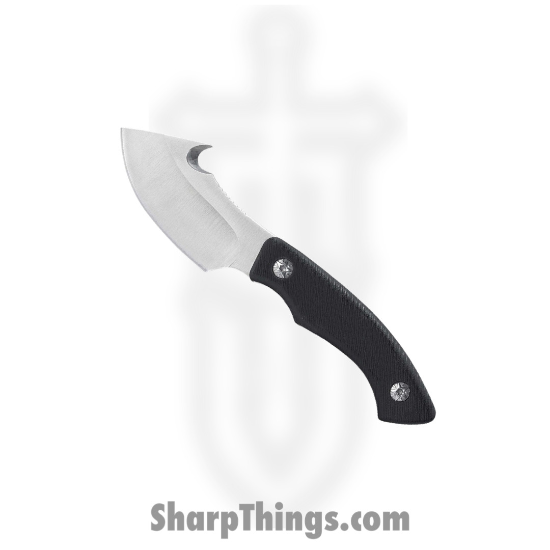 AB1002_1.jpg ABKT - AB1002 - Grunt - Fixed Blade Knife - 8Cr13MoV Satin Guthook - G10 - Black - Image 1