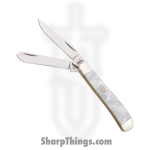 Case Cutlery - CA9207WP - Mini Trapper White Pearl - Folding Knife - Tru-Sharp Surgical Steel Polished Clip/Spey - Corelon with Nickel Silver Bolsters - White