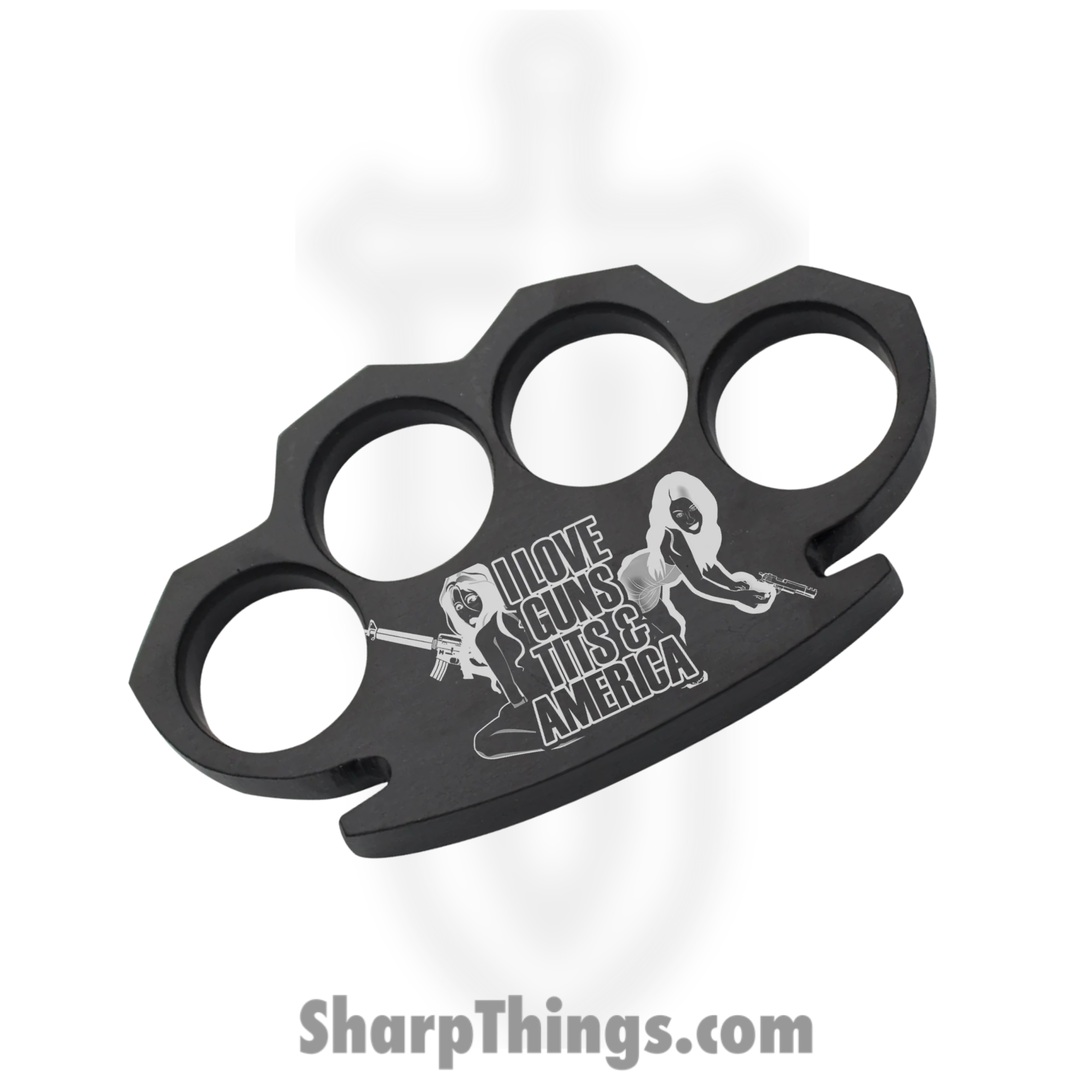 CI-300-BK-GTA-2_1.png VOC - CI-300-BK-GTA-2 - I Love Guns America Steam Punk Paper Weight - Solid Metal - Black - Image 1