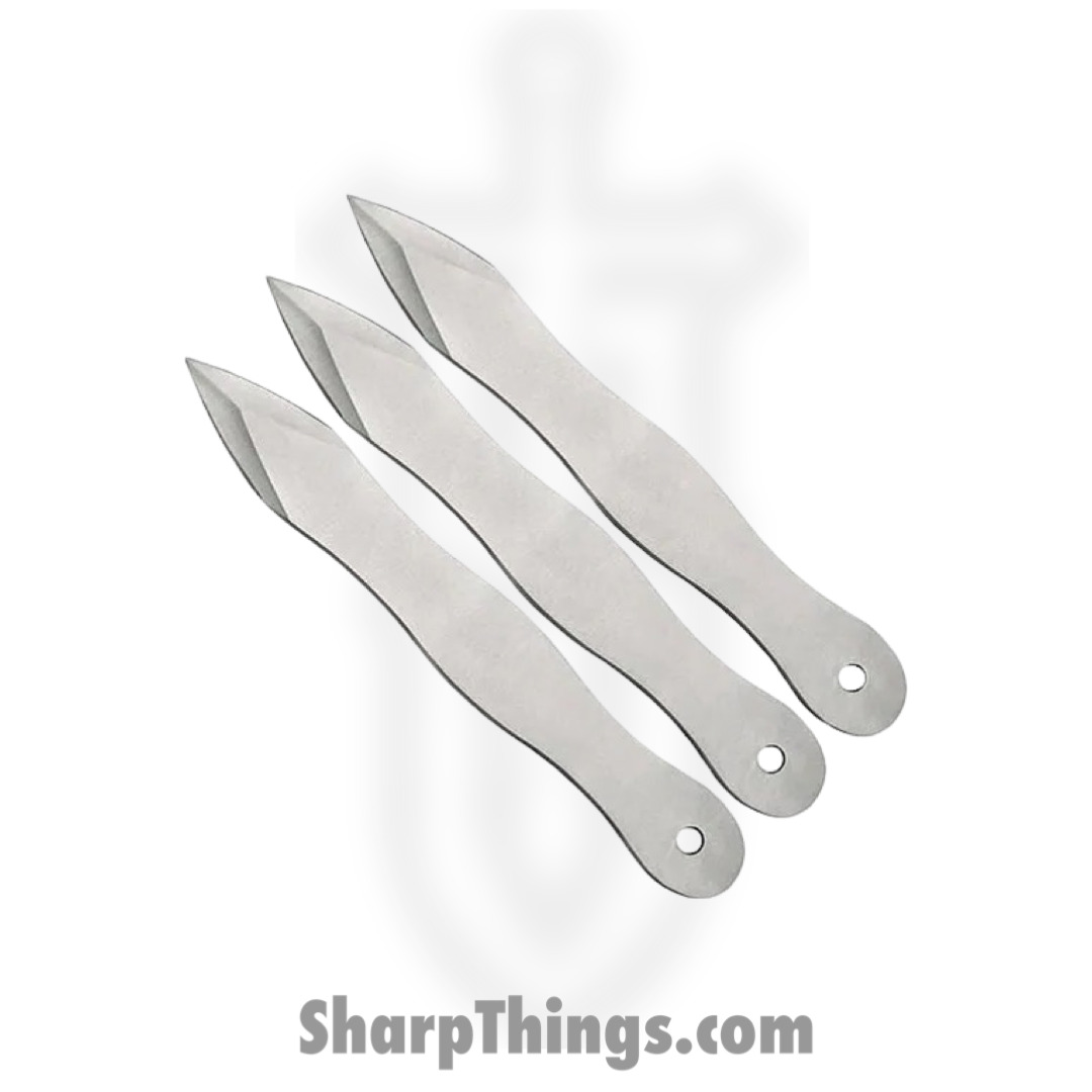 CN21116103_1.jpg Rite Edge - CN21116103 - 3 Piece Throwing Knife Set - Fixed Blade Knife - Stainless Steel Satin - Skeletonized - Gray - Image 1