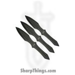 Rite Edge - CN211230BK - 3 Piece Throwing Set - Fixed Blade Knife - Stainless Steel Coated - Skeletonized - Black