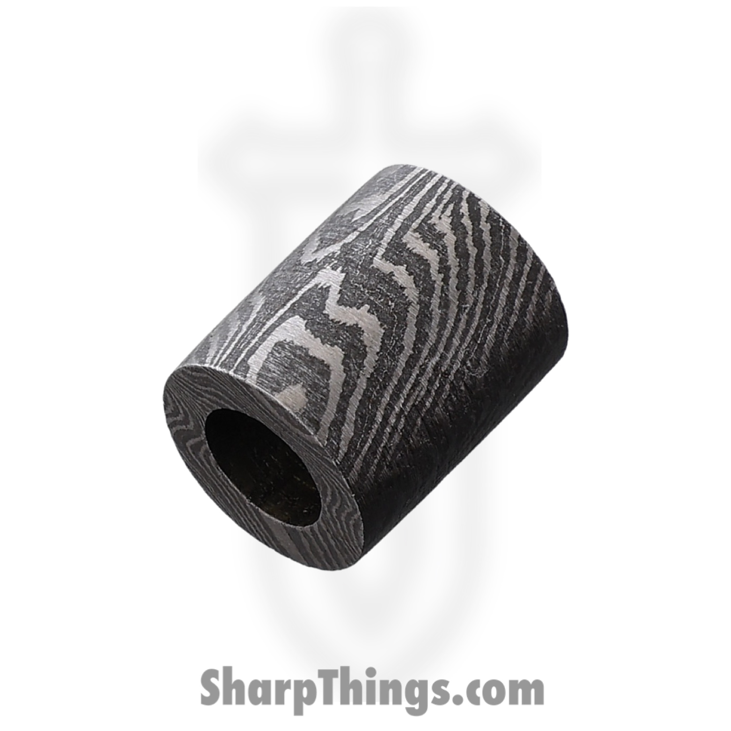 DA05_1.jpg Damascus - DA05 - Straight Barrel Bead - Damascus - Black White - Image 1