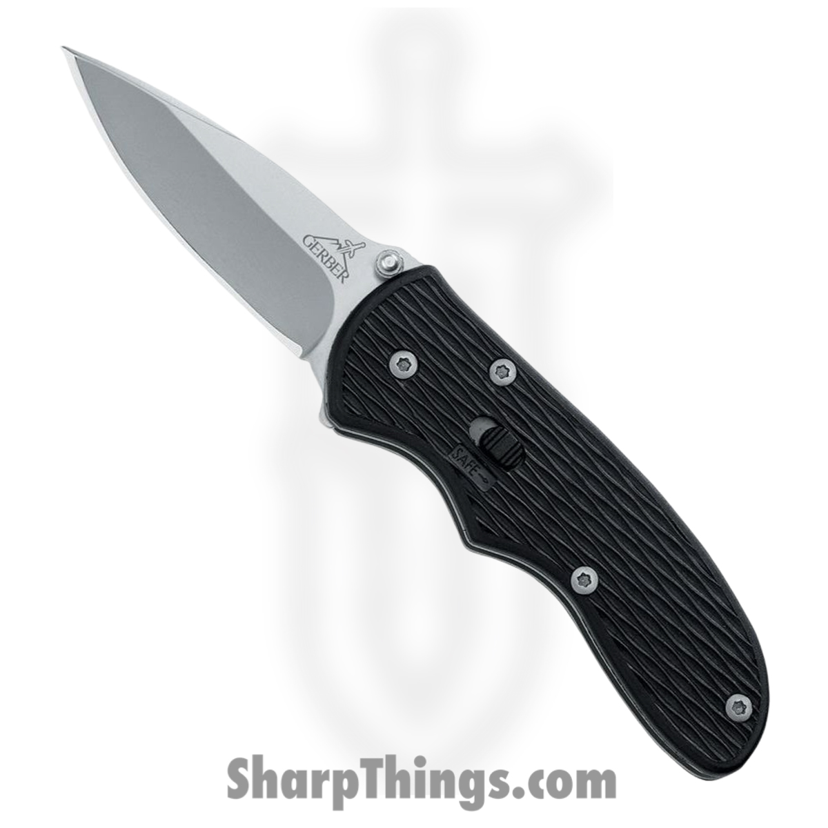 G41526_1 Gerber - G41526 - New Mini F.A.S.T. Draw - Assisted Open Knife - 440 SS Blasted Spear Point - GFN - Black - Image 1