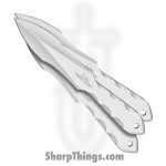Gil Hibben - GH5071 - 3 Piece Gen-X Throwing Set - Fixed Blade Knife - 3Cr13 Satin Dagger - Natural