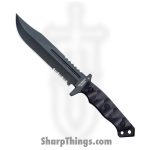 Halfbreed Blades - HBBLIK01G2BLK - Large Infantry Gen 2 - Fixed Blade Knife - D2 Coated Clip Point P/S - G10 - Black