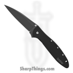 Kershaw - KSX1660CKTB - Leek Second - Assisted Open Knife - 14C28N Coated Clip Point - Stainless - Black