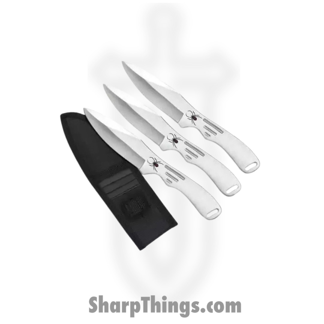 M4505_1.jpg Perfect Point - M4505 - 3 Piece Throwing Knife Set - Fixed Blade Knife - Stainless Satin Dagger - Stainless - Silver - Image 1