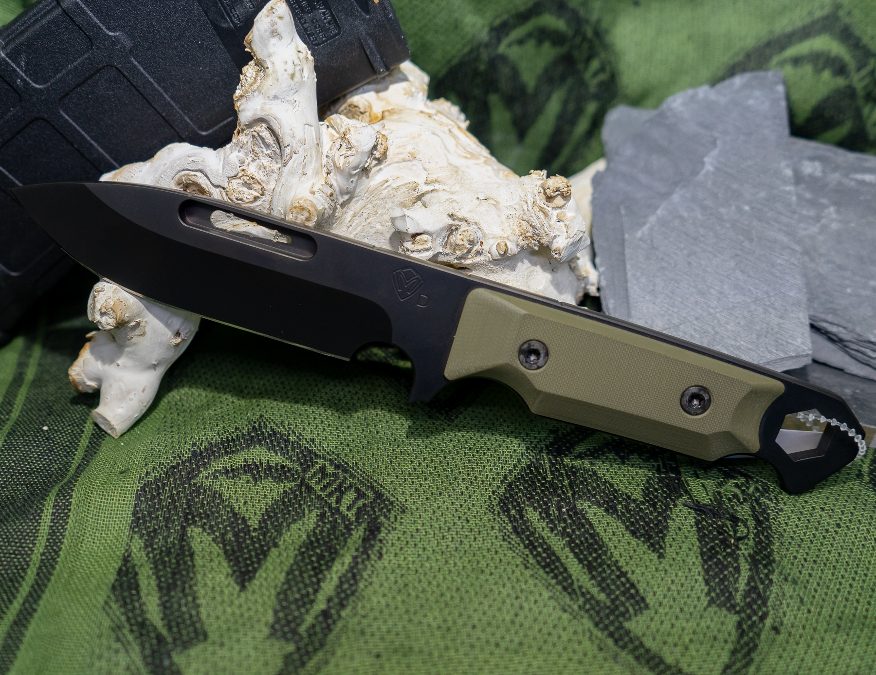 MK070DPQ-10KO-SPQ3-Q4_1.jpg Medford Knife - MK070DPQ-10KO-SPQ3-Q4 - STA Sniper - PVD Folding Knife - D2 G10 - OD Green - Image 1