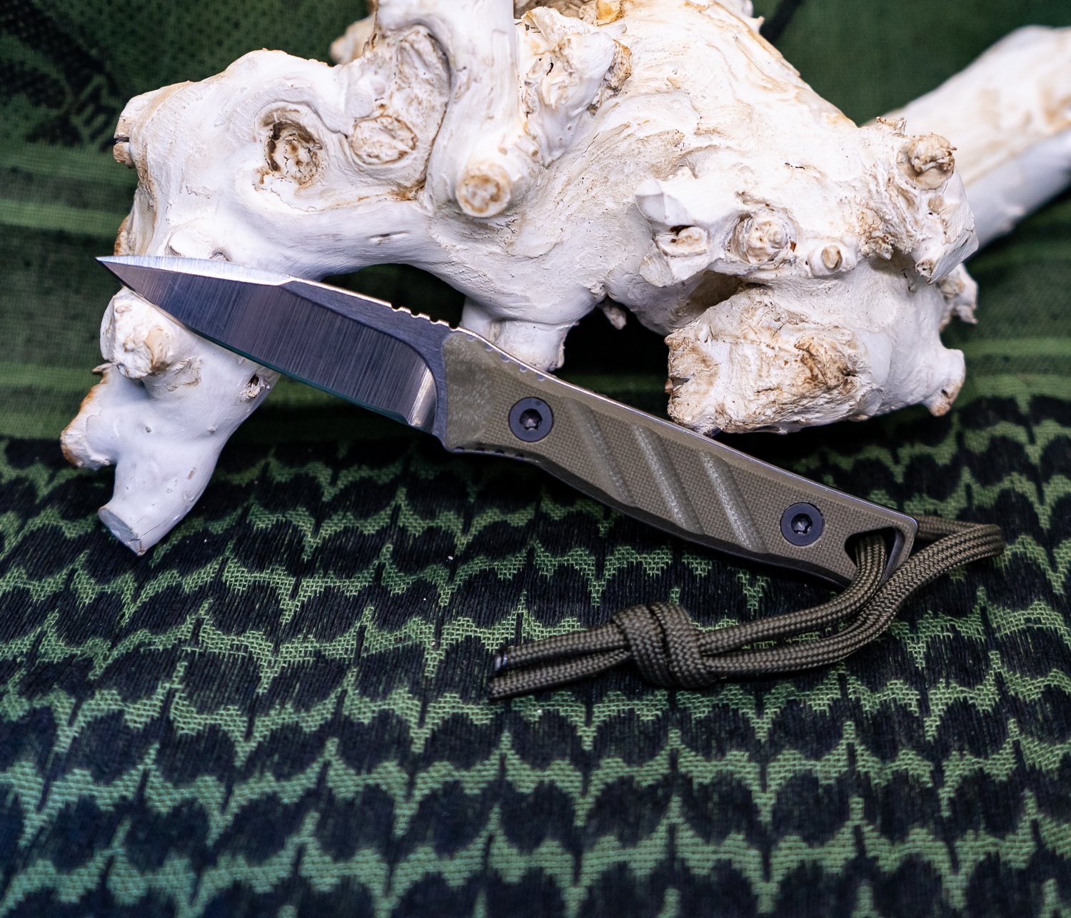 MK117STQ-10KO-SPQ3-Q4_1.jpg Medford Knife and Tool - MK117STQ-10KO-SPQ3-Q4 - Necromancer - Fixed Blade Knife - S35VN Stonewash Spear Point - G10 - OD Green - Image 1