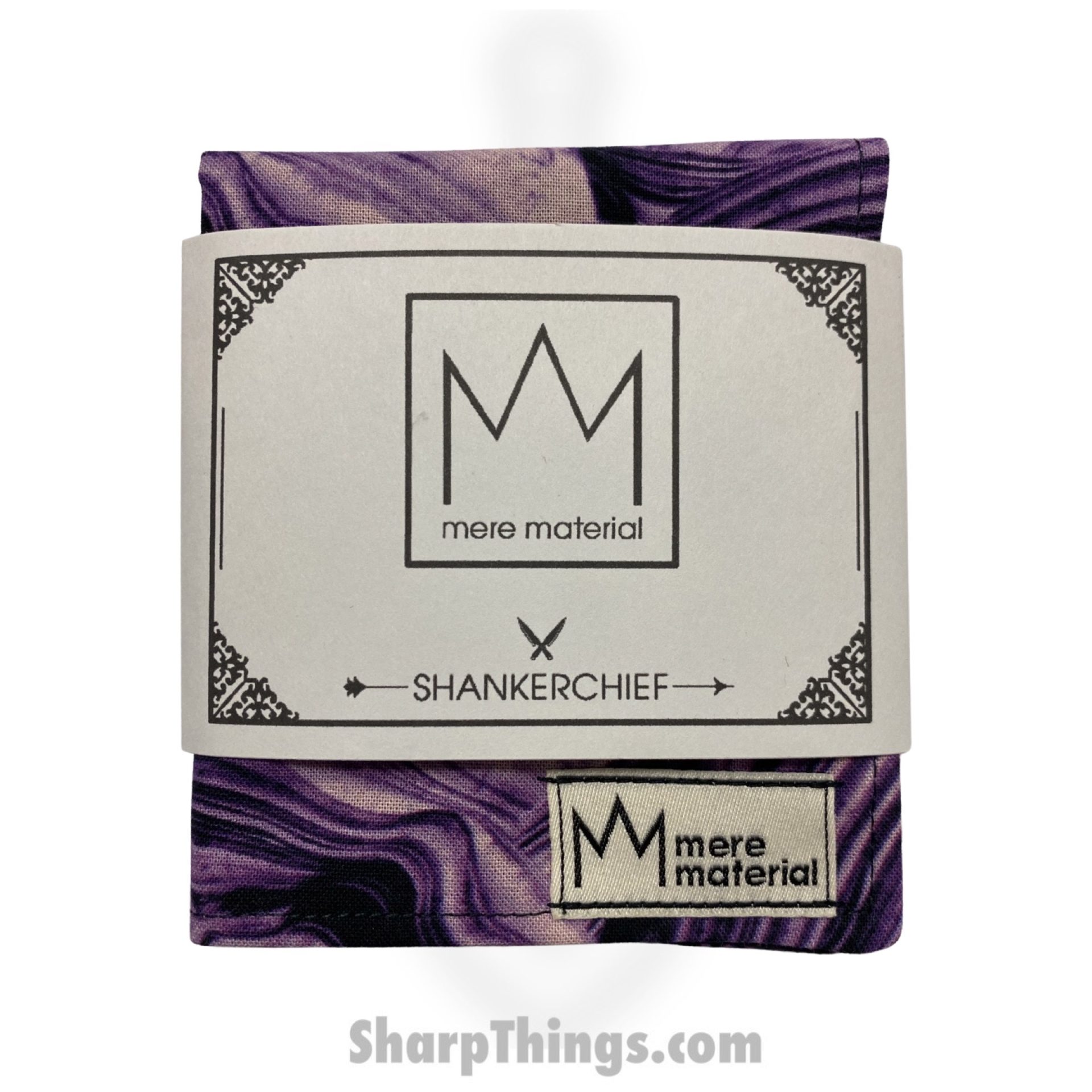 MM0028_1.jpg Mere Material Shankerchief - MM0028 - Handmade Handkerchief - Purple Swirl - Image 1