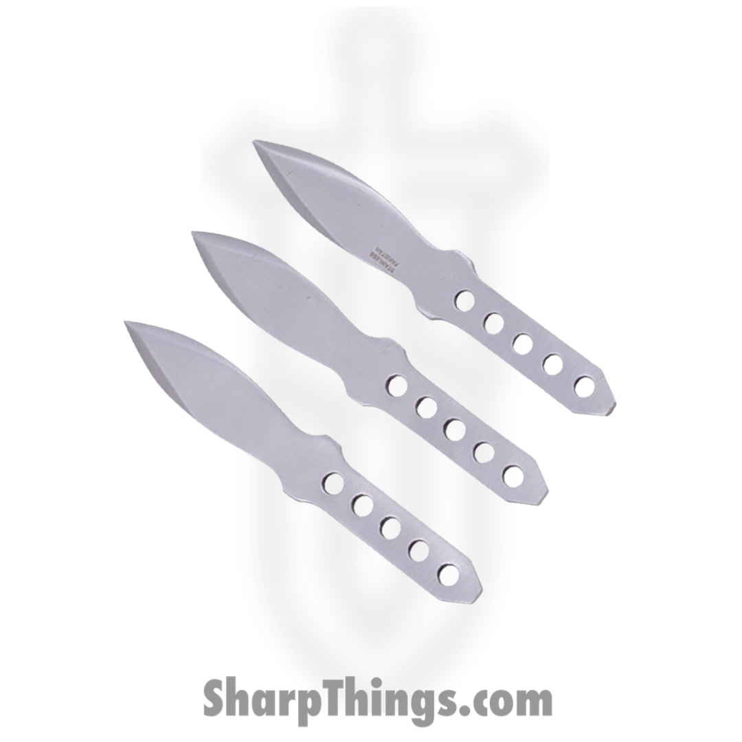 PA3120_1.jpg Pakistan Cutlery - PA3120 - 3 Piece Throwing Knives - Fixed Blade Knife - Stainless Dagger - Stainless - Silver - Image 1