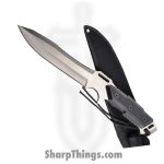 Frost Cutlery - FHK0375 - Bowie Sawback Blade - Fixed Blade Knife - Stainless Satin - ABS - Black
