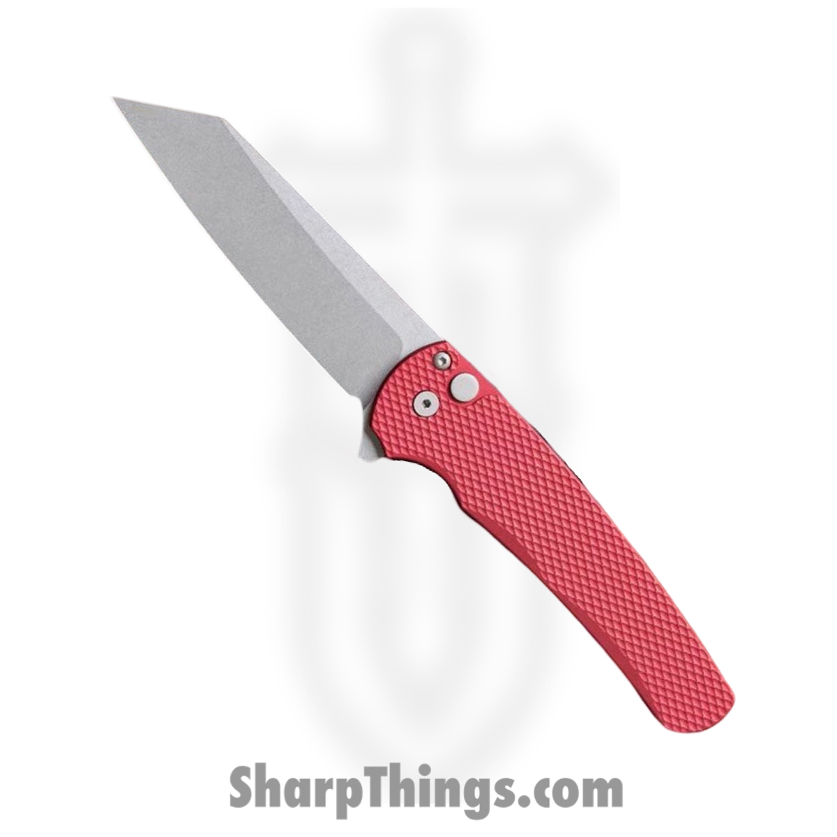 5405-Red_1 ProTech - 5405-Red - Malibu - Folding Knife - CPM MagnaCut Stonewash Reverse Tanto - Aluminum - Red - Image 1